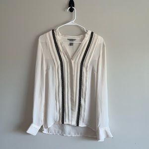 White w/ black lace H&M blouse